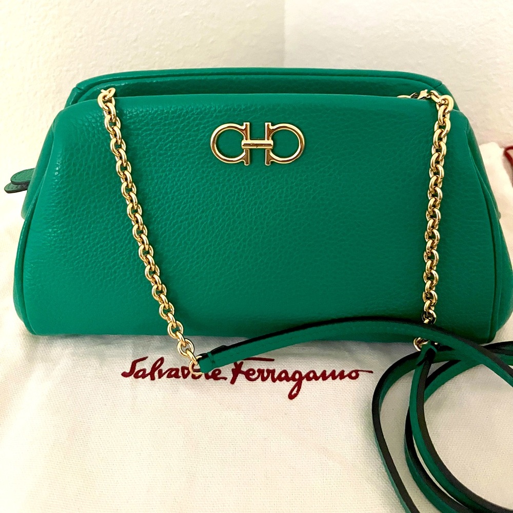 FERRAGAMO Gancini Mini leather clutch